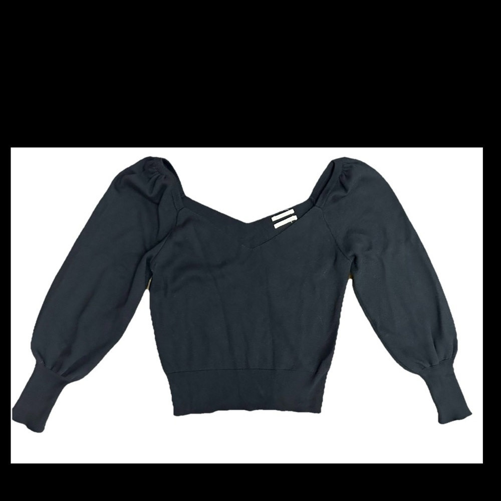 Anthropologie Cropped Pullover Sweater Black Women's‎ XL (0342)